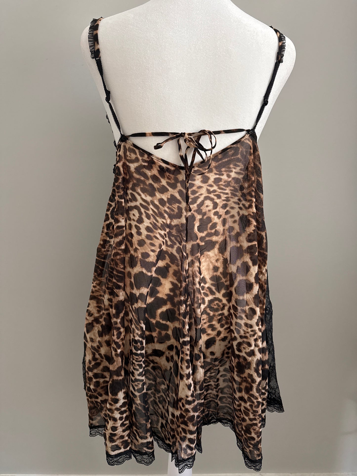 leopard fusion martini slip dress