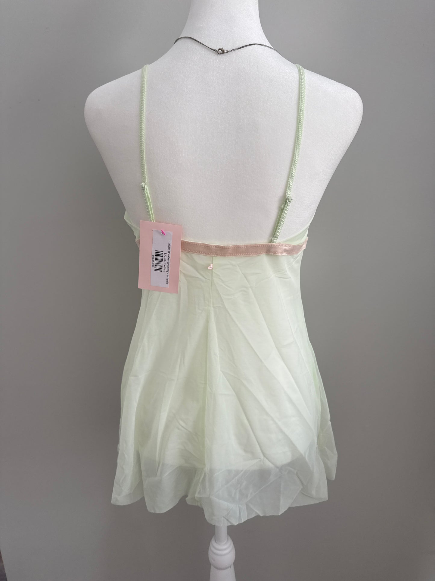 matcha floral embroidery camisole