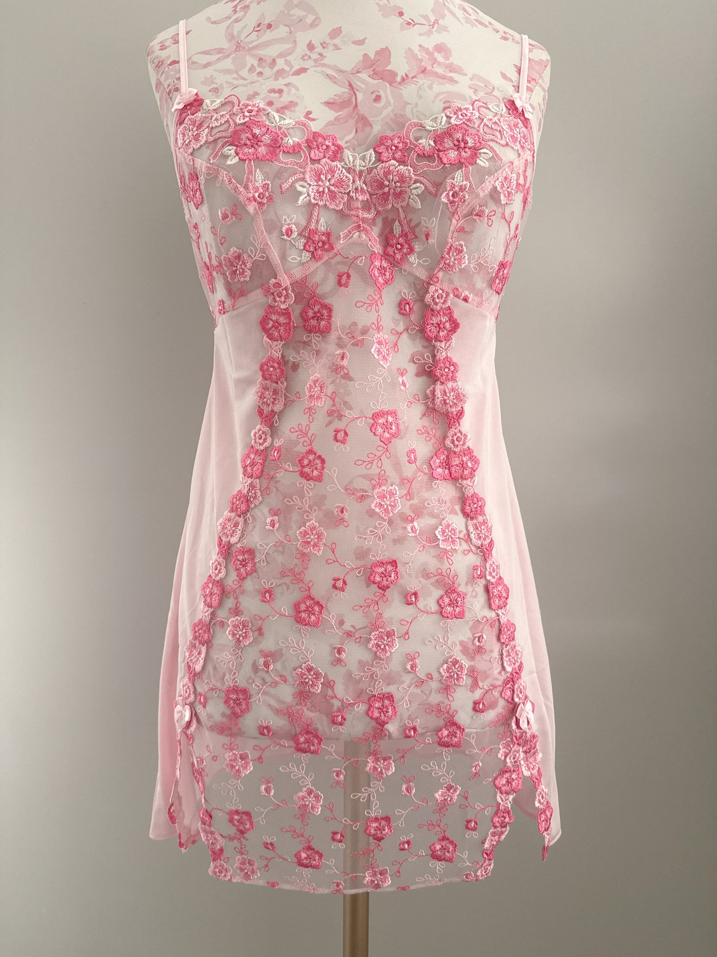 winter strawberry flower mojito slip dress