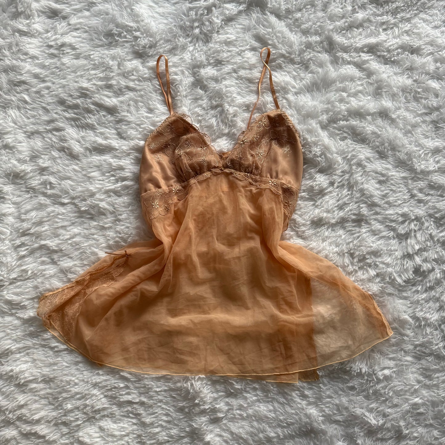 peach and apricot bellini slip dress