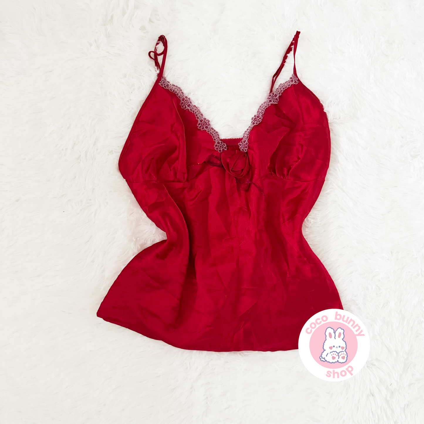 statement rose satin camisole