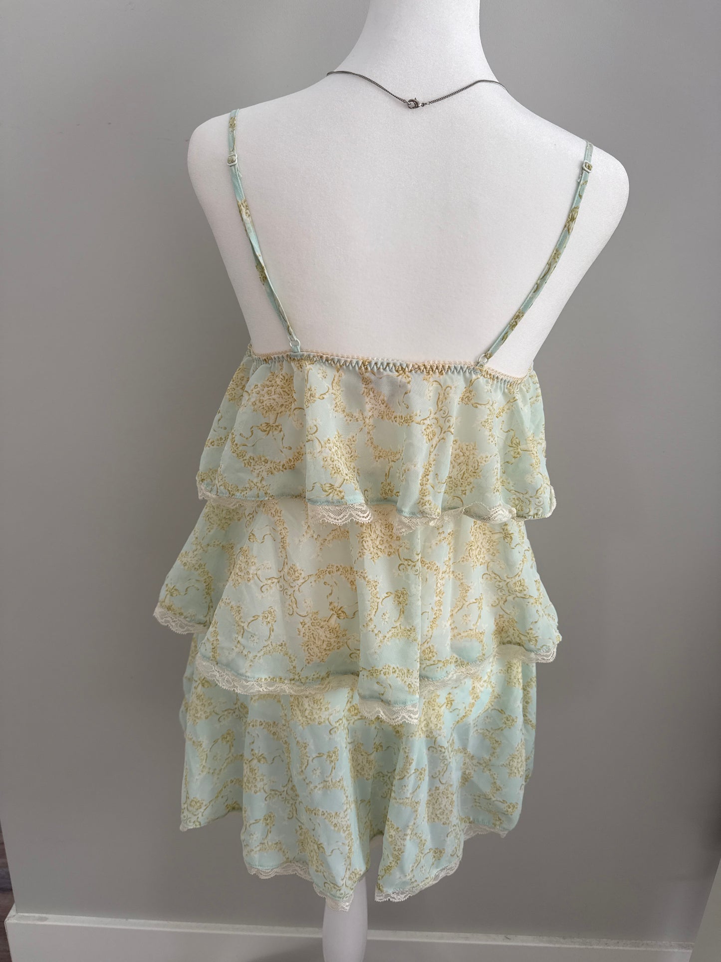 pear yuzu floral martini slip dress