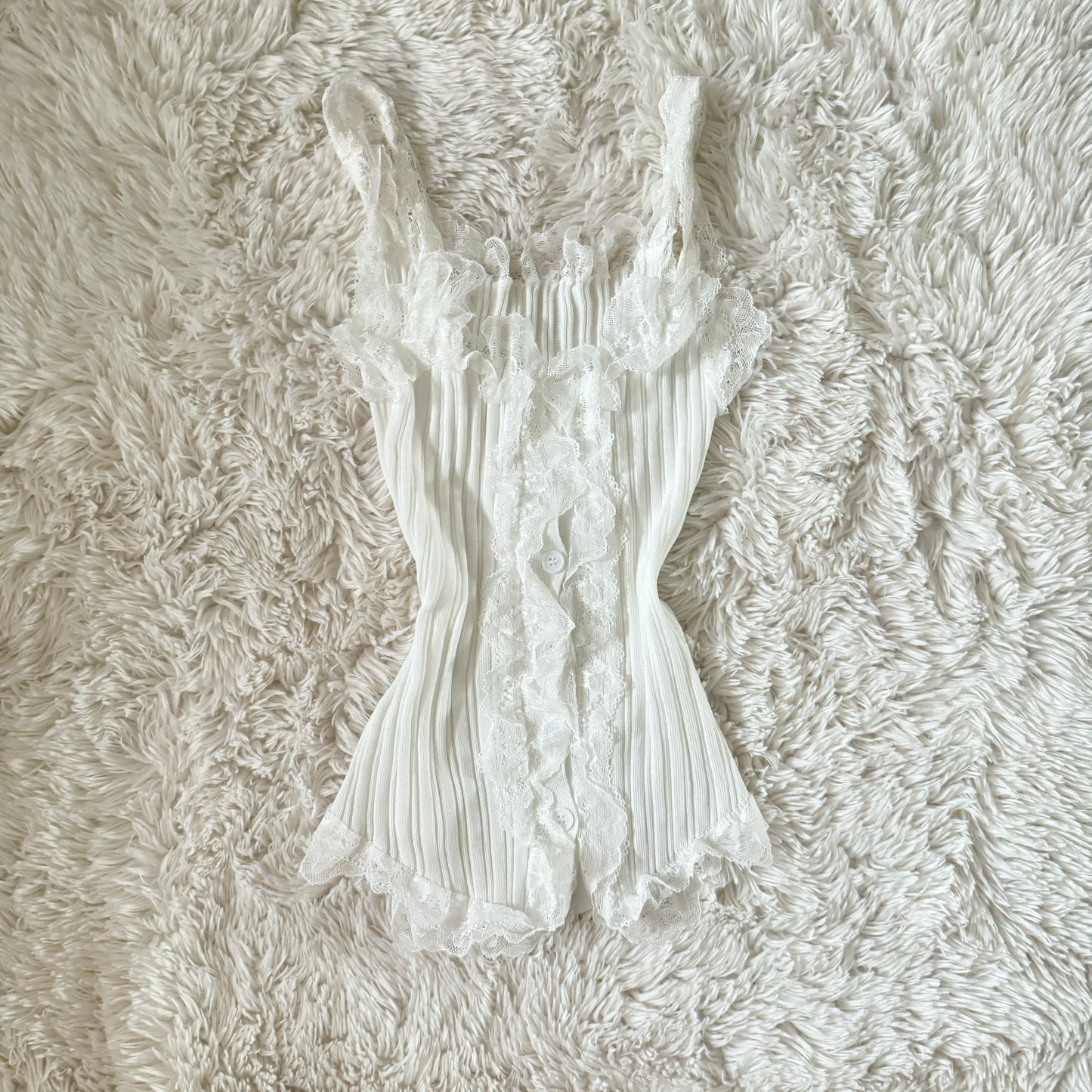fairy grunge knit ruffle lace camisole
