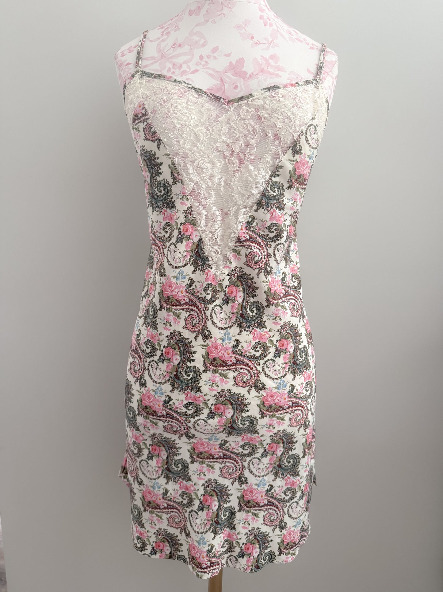 mulled rose paisley bellini slip dress