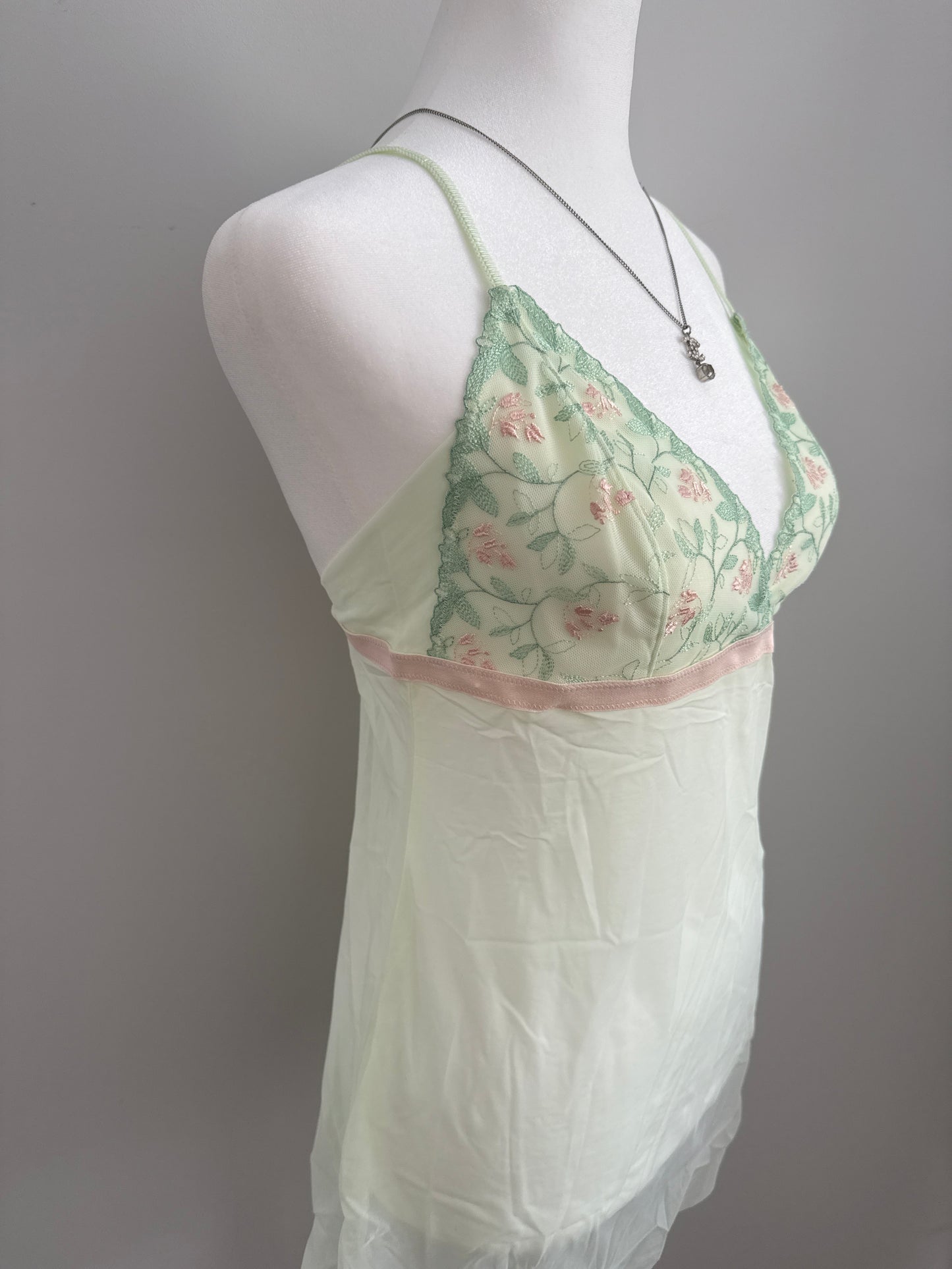matcha floral embroidery camisole