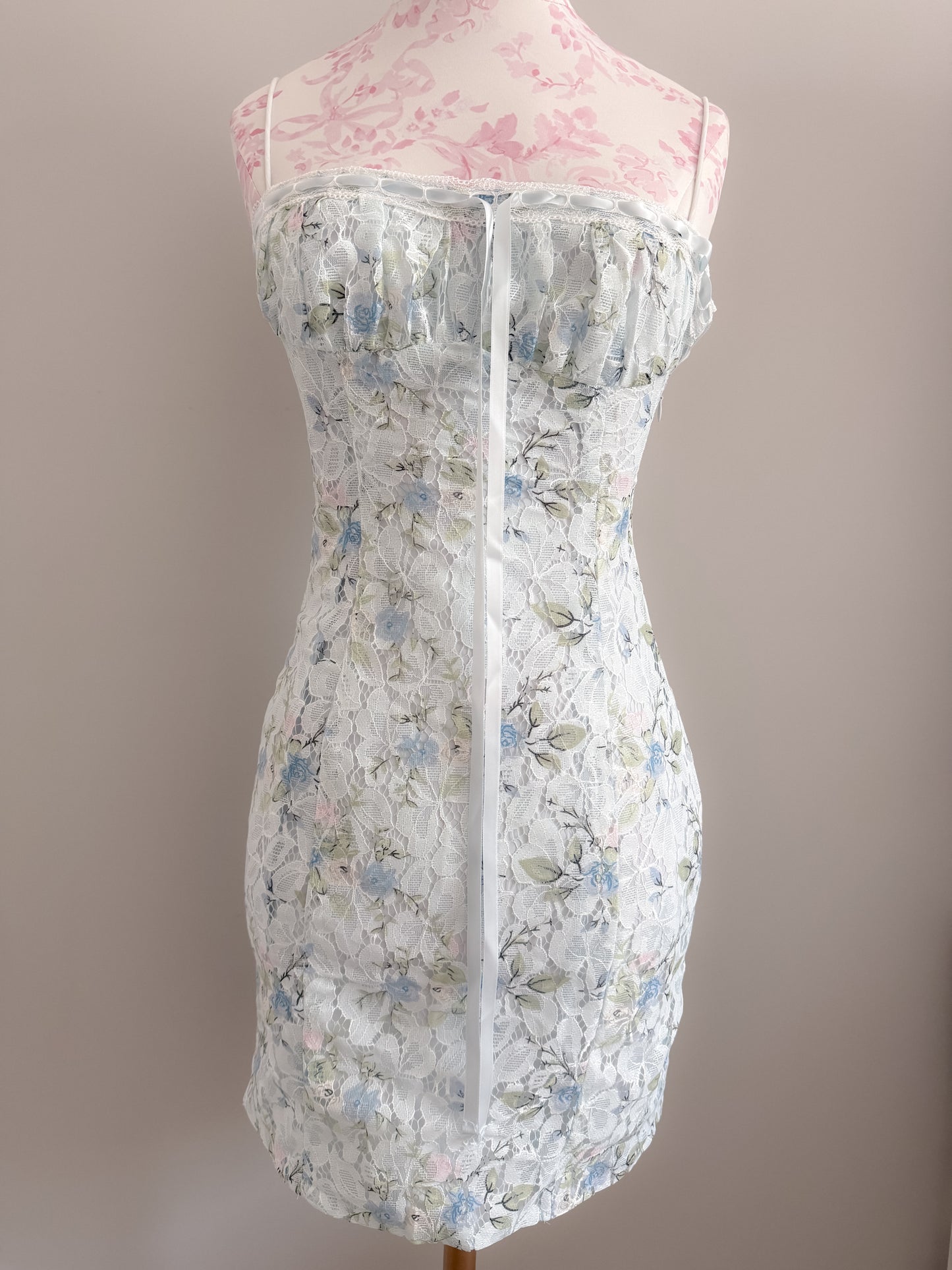 blue pea blossom fizz martini slip dress