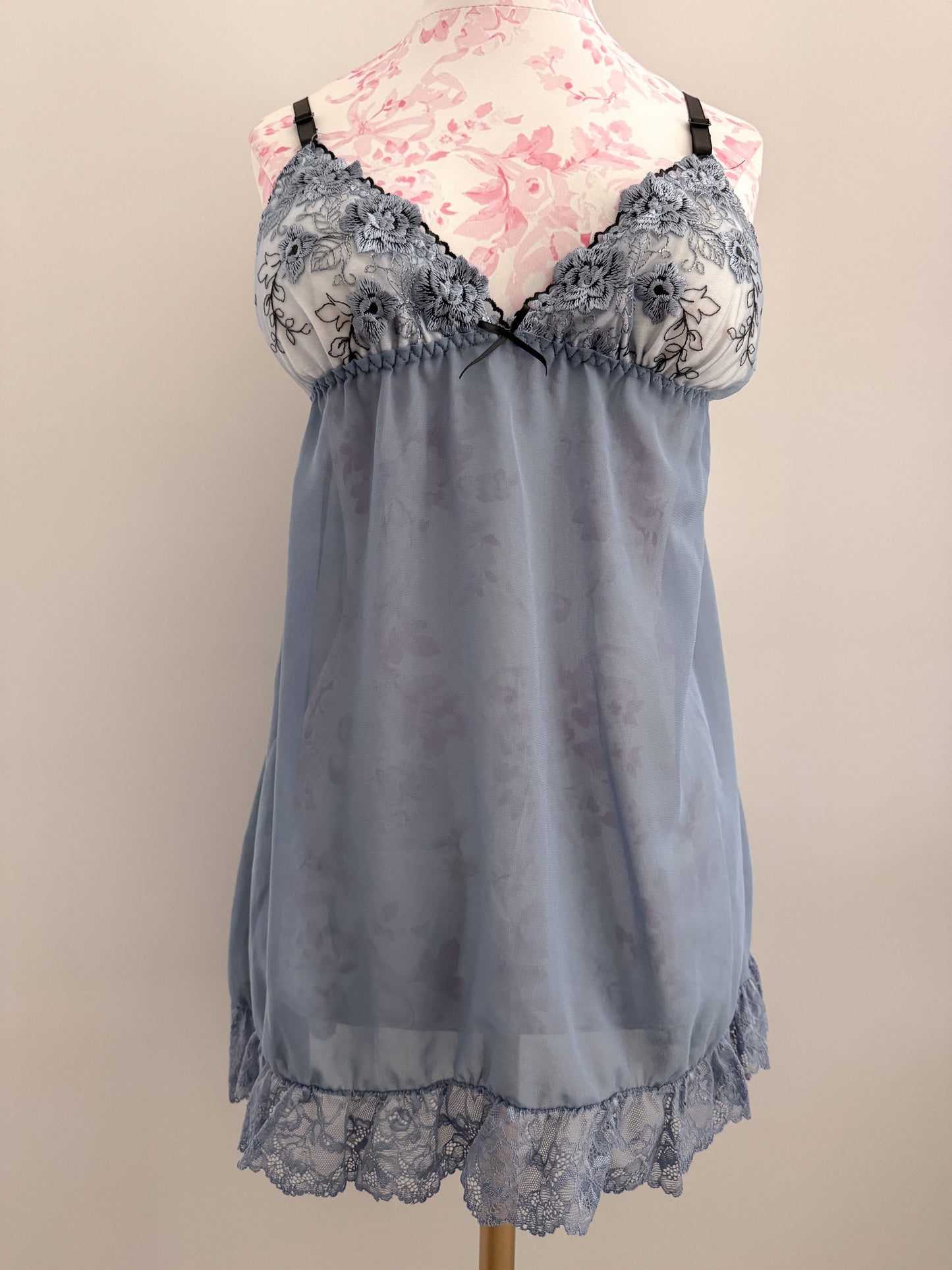 blue haze ripple martini babydoll