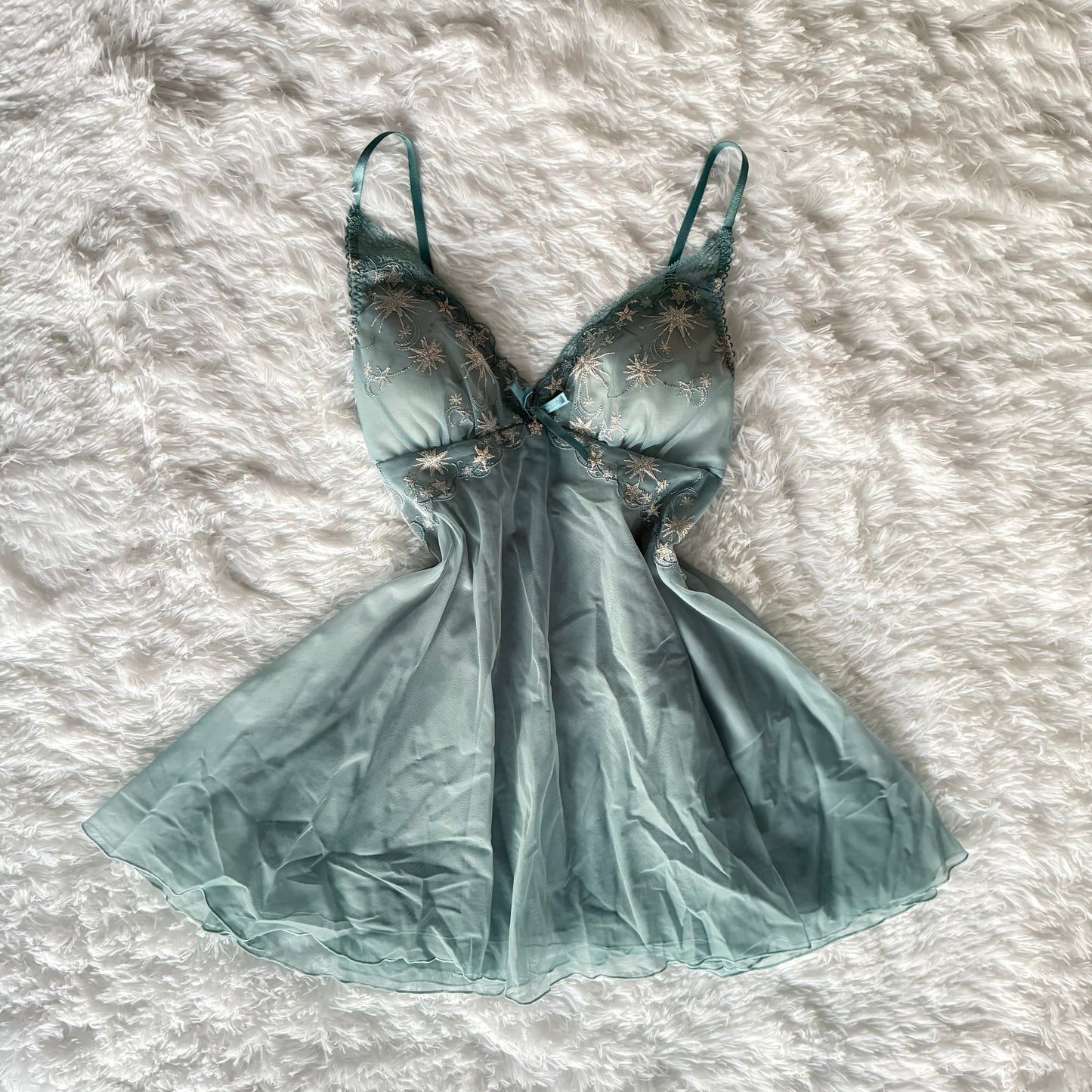 celestial blue champagne slip dress