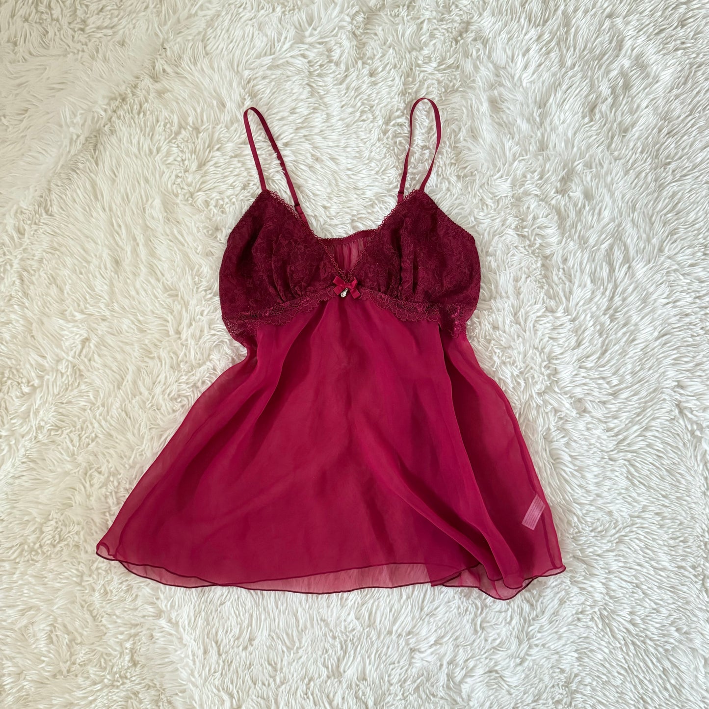 wine red lace embroidery camisole