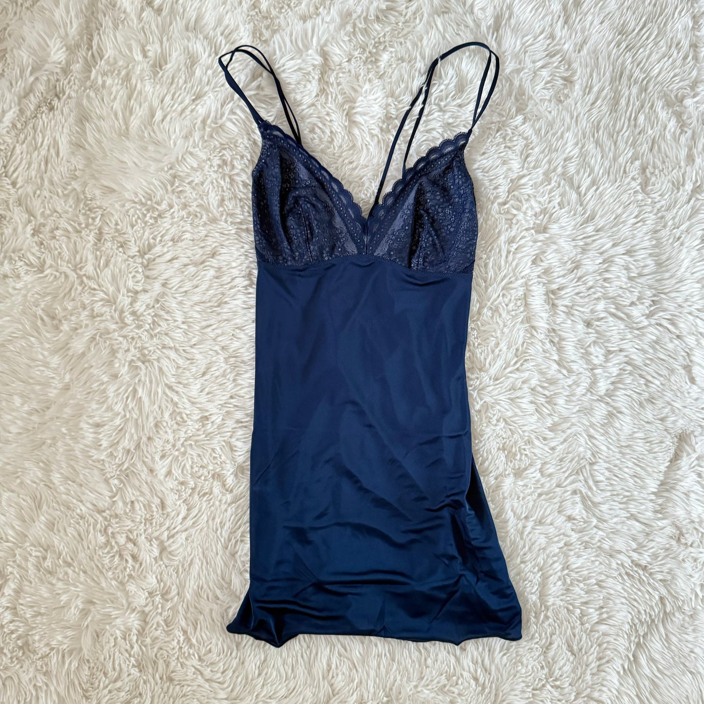 navy scallop embroidery camisole