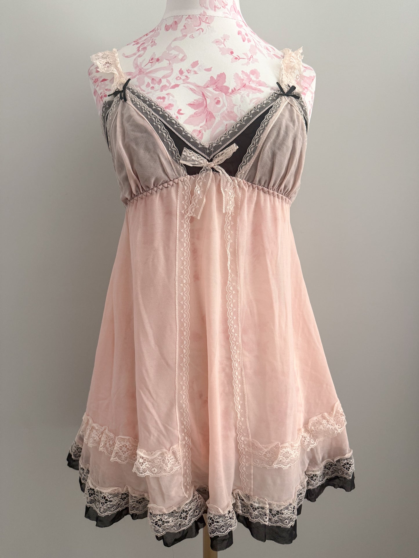 pink peach drizzle margarita babydoll