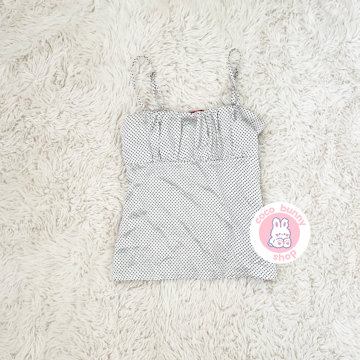 polka dot ruched satin camisole