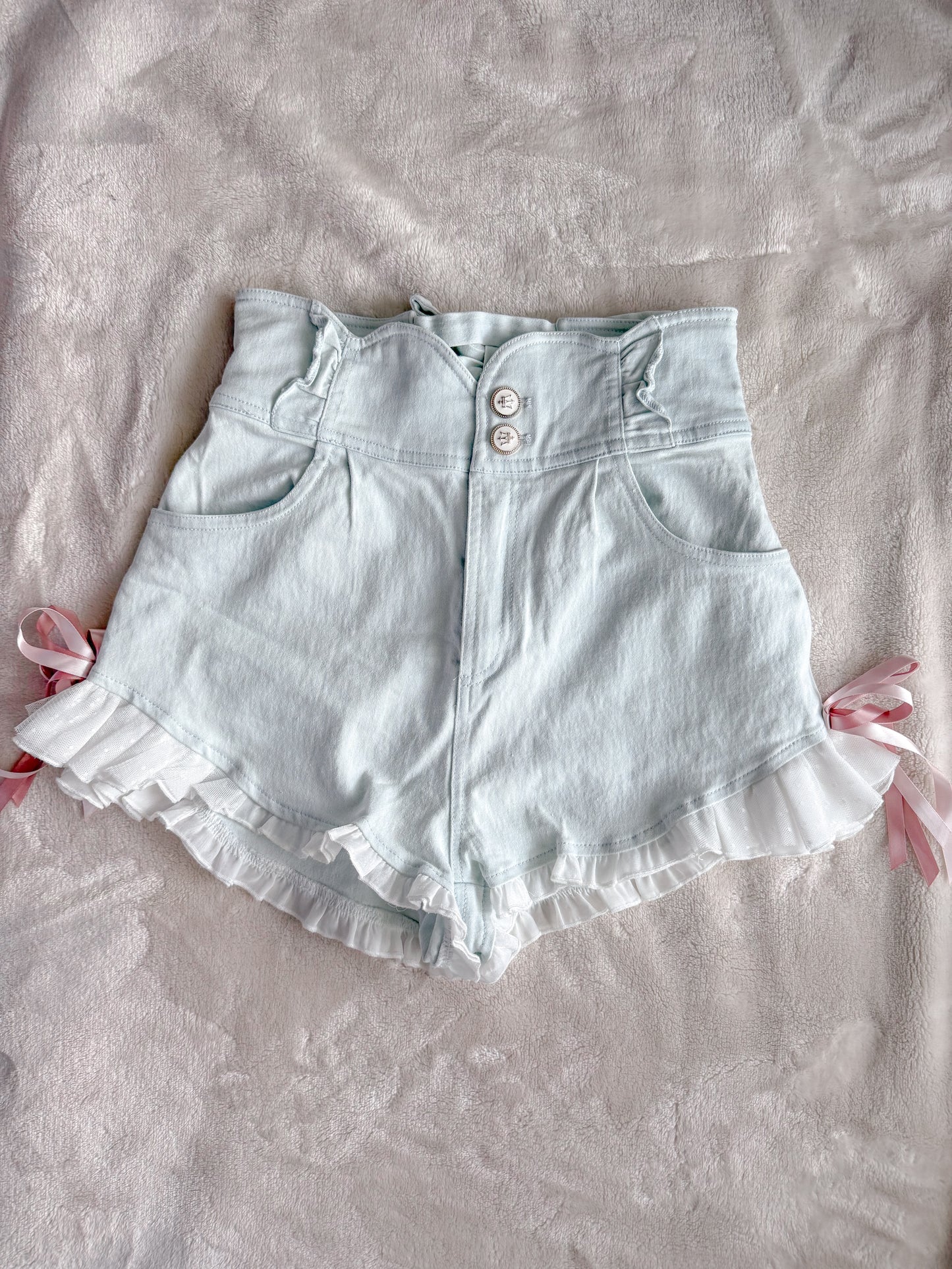 summer ruffle cocktail shorts