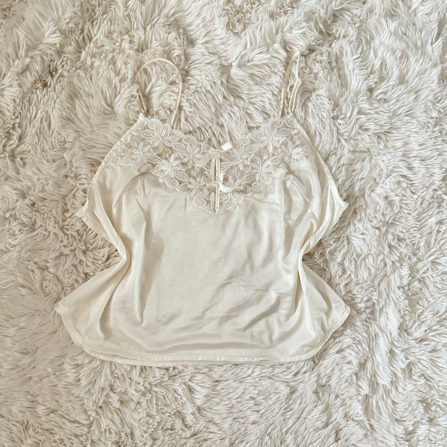 elegant fairy ivory embroidery camisole