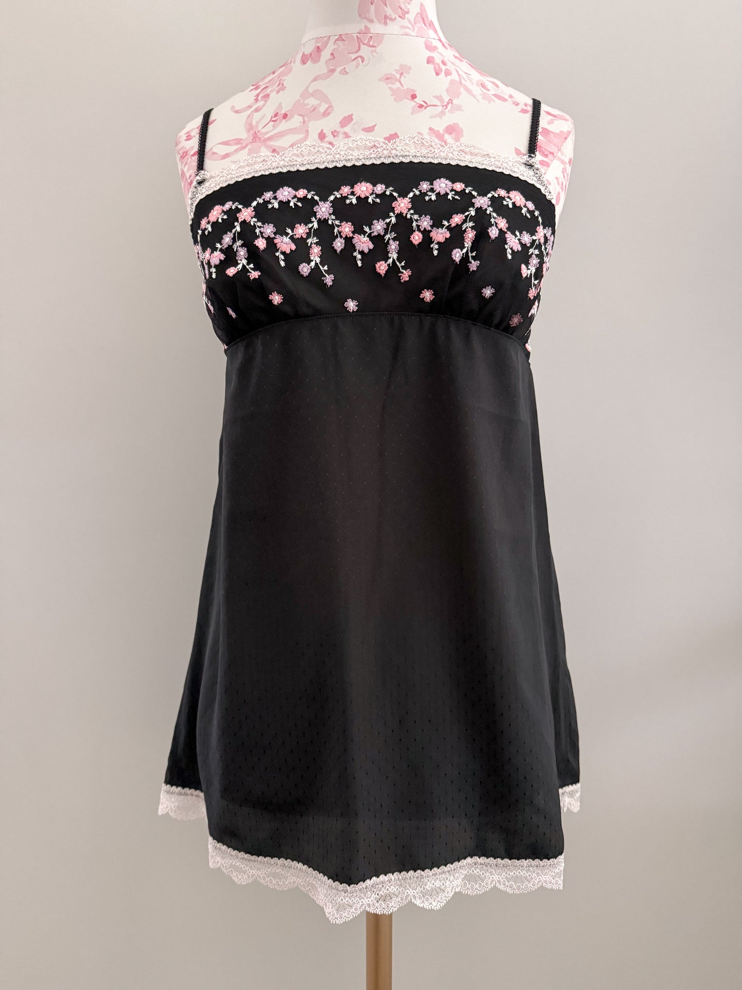 licorice floral twist martini camisole