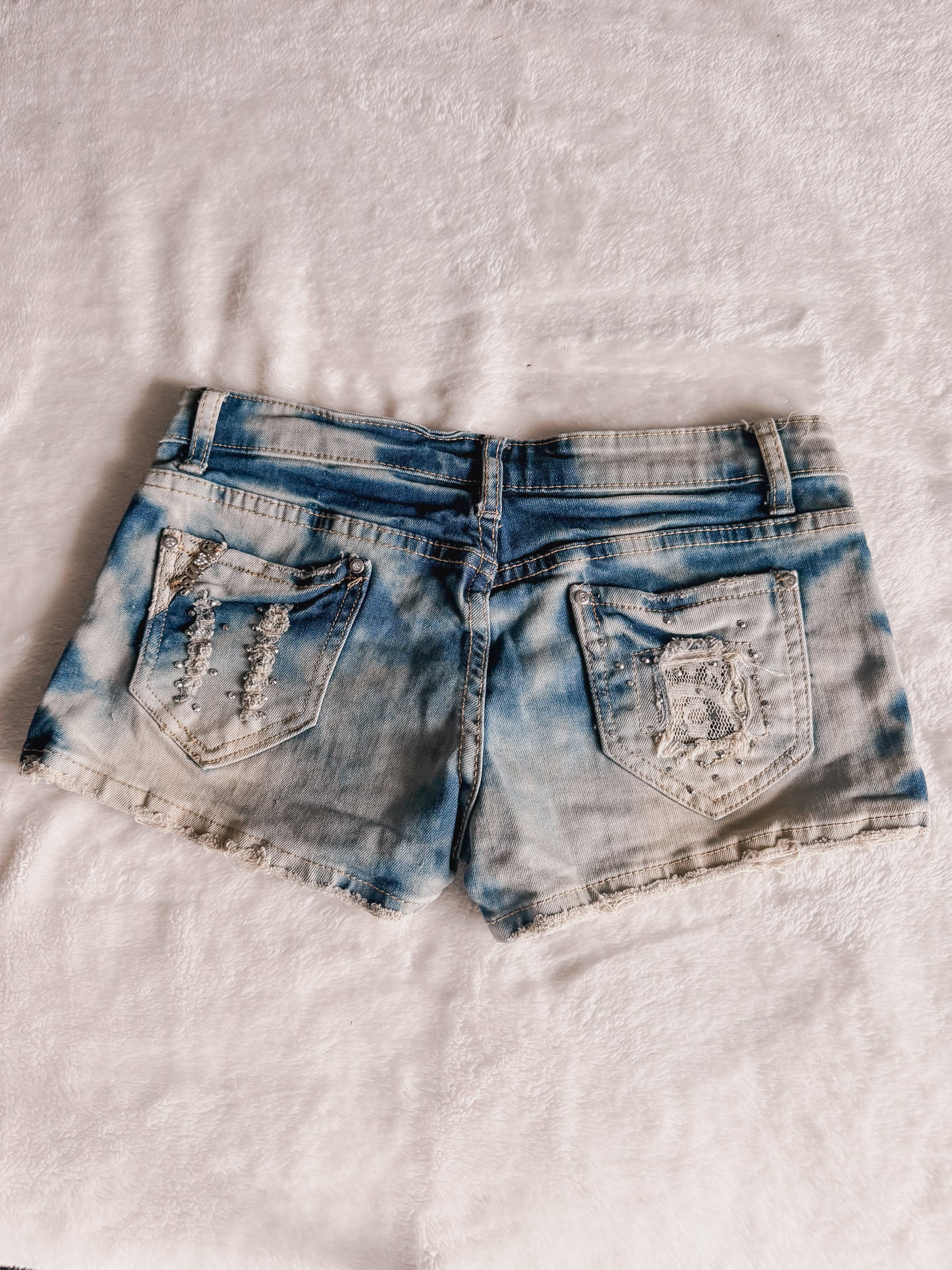 stitched sinner bunny shorts