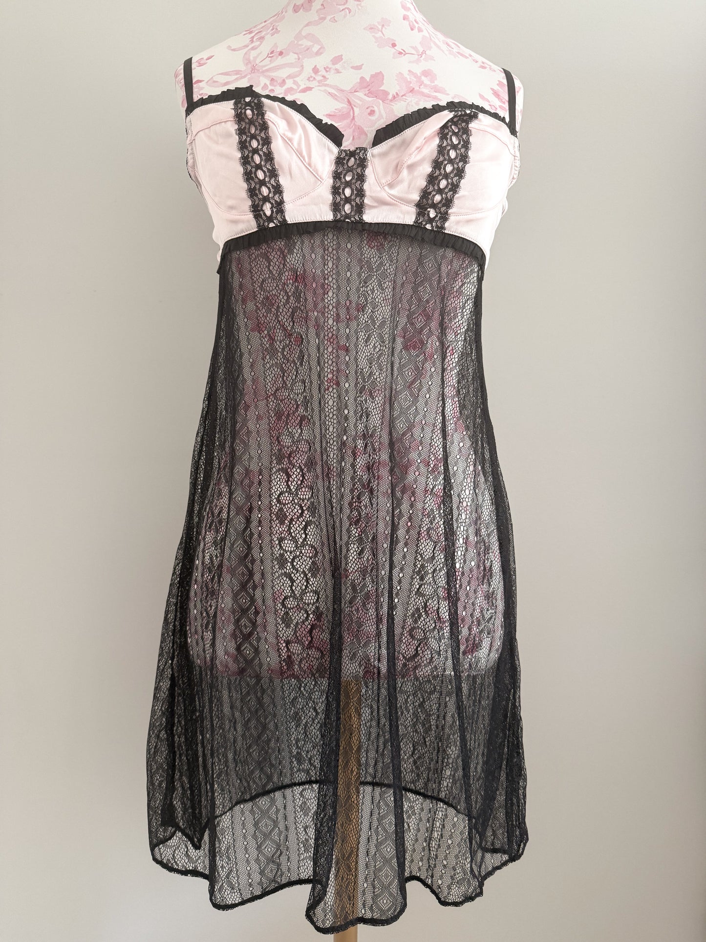 pink pansy ink martini slip dress