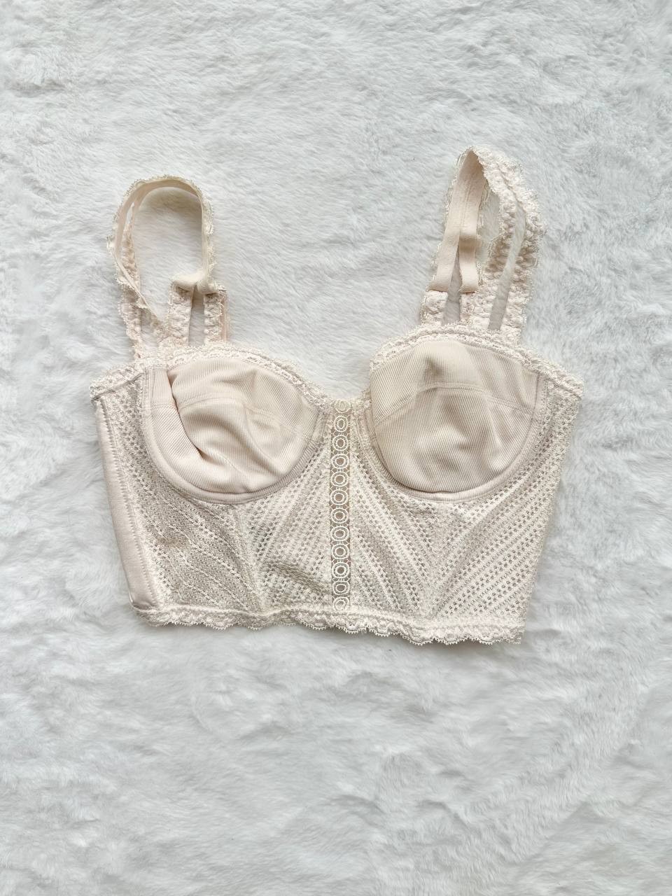 vintage swear cream lace eyelet detailed corset