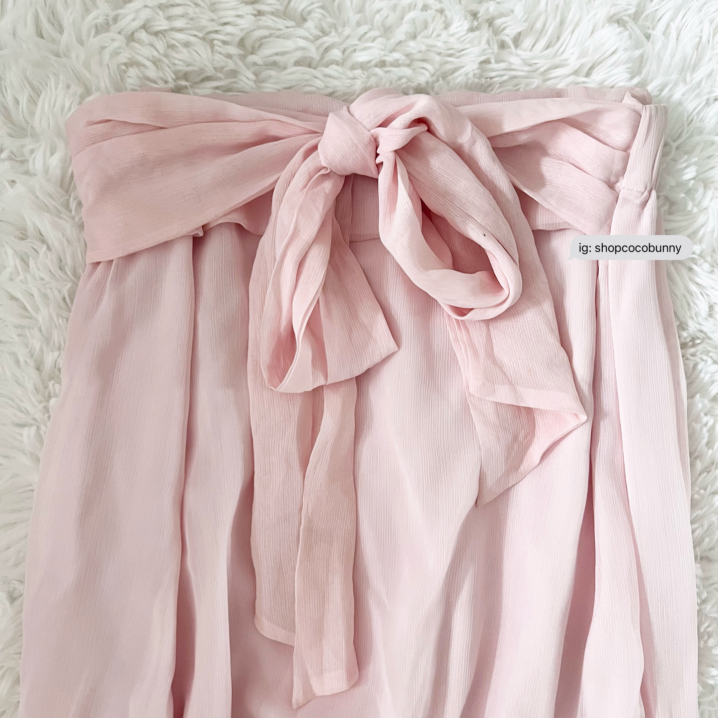 chiffon pastel pink bow bandeau top