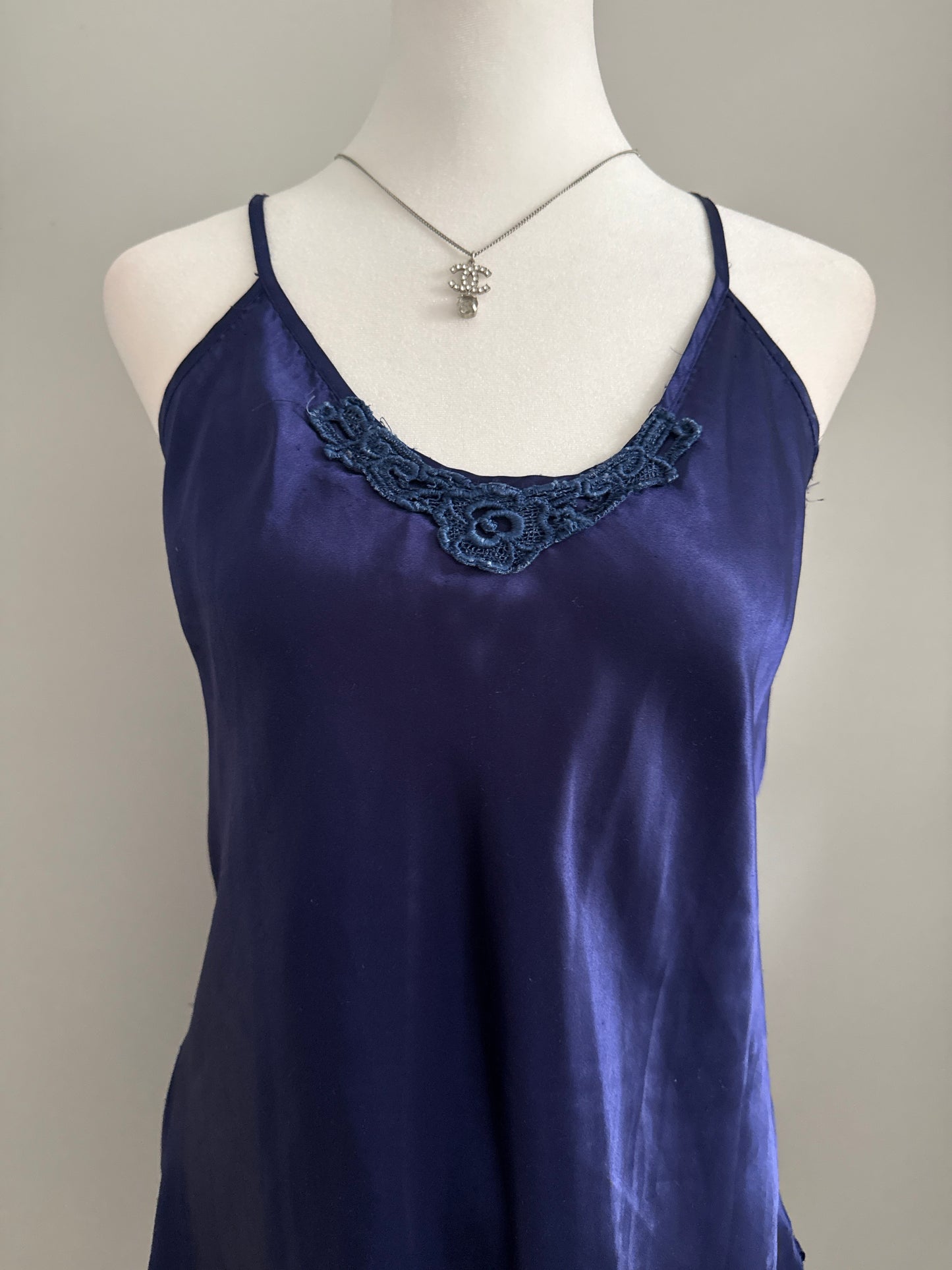 sapphire martini cocktail slip dress