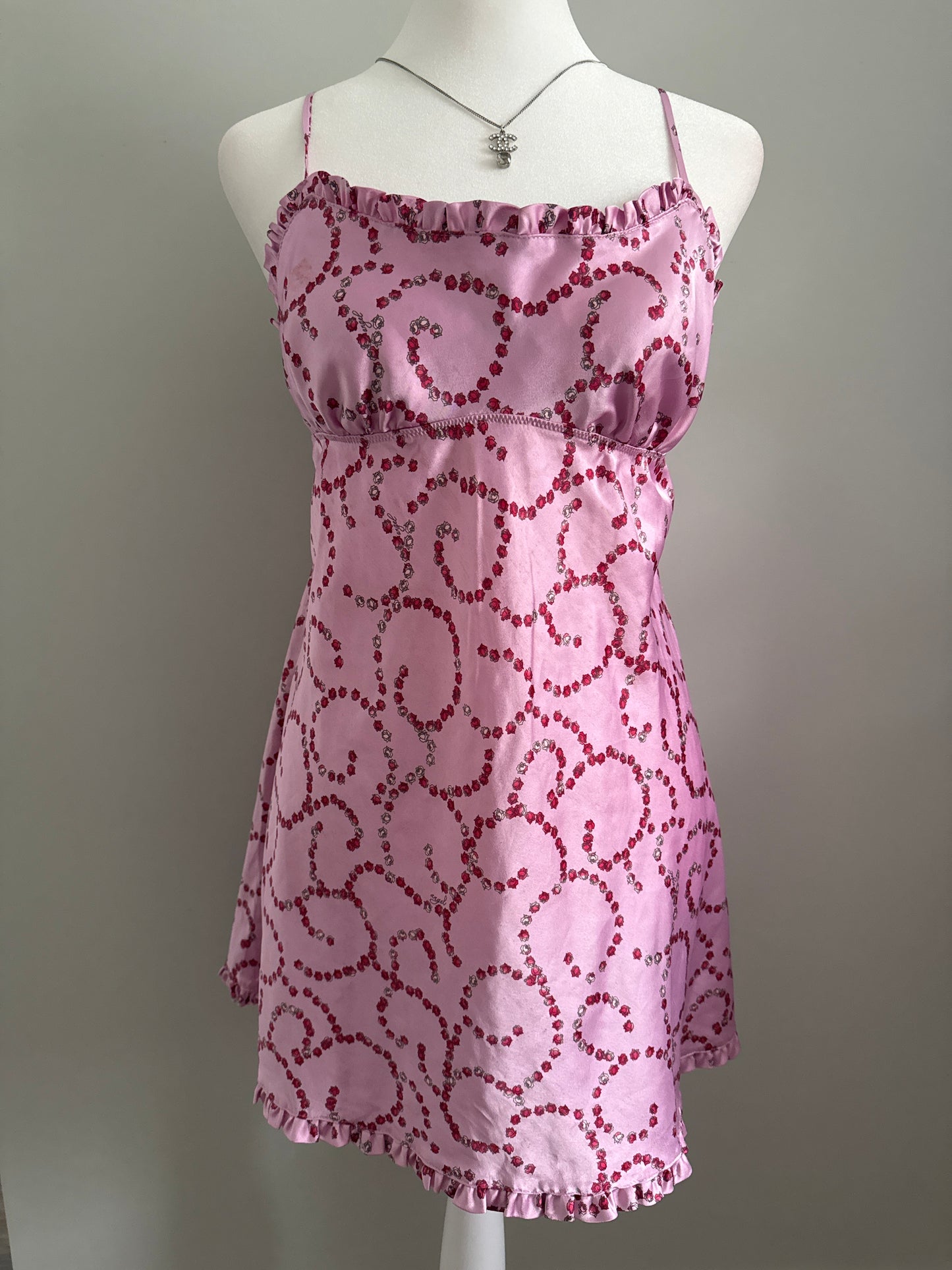 rose bloom martini slip dress