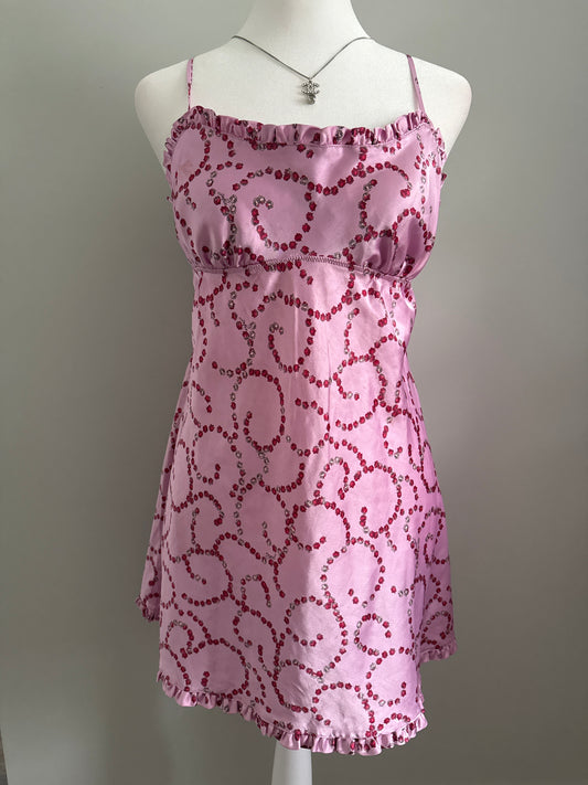 rose bloom martini slip dress