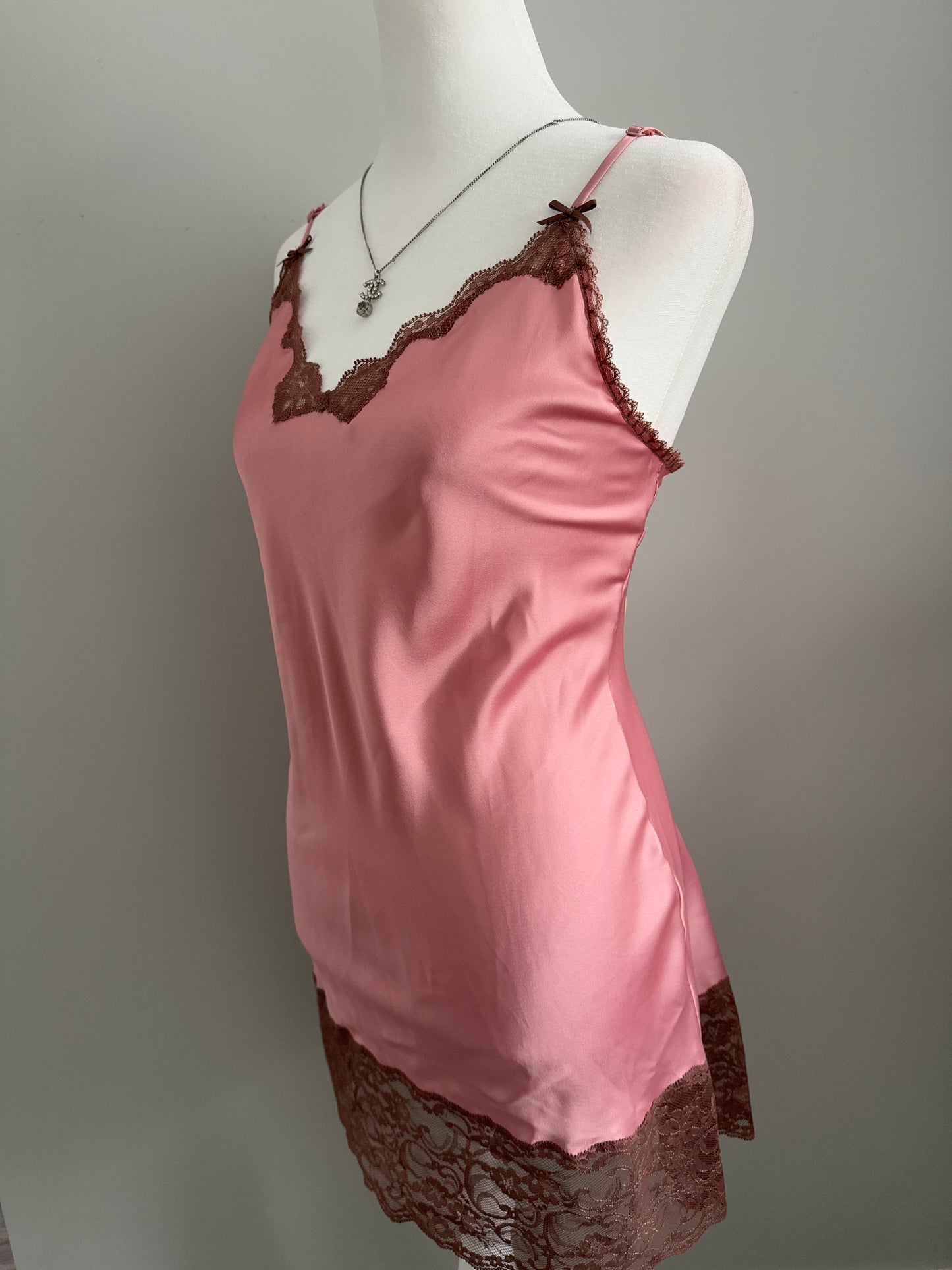 rose mocha martini slip dress