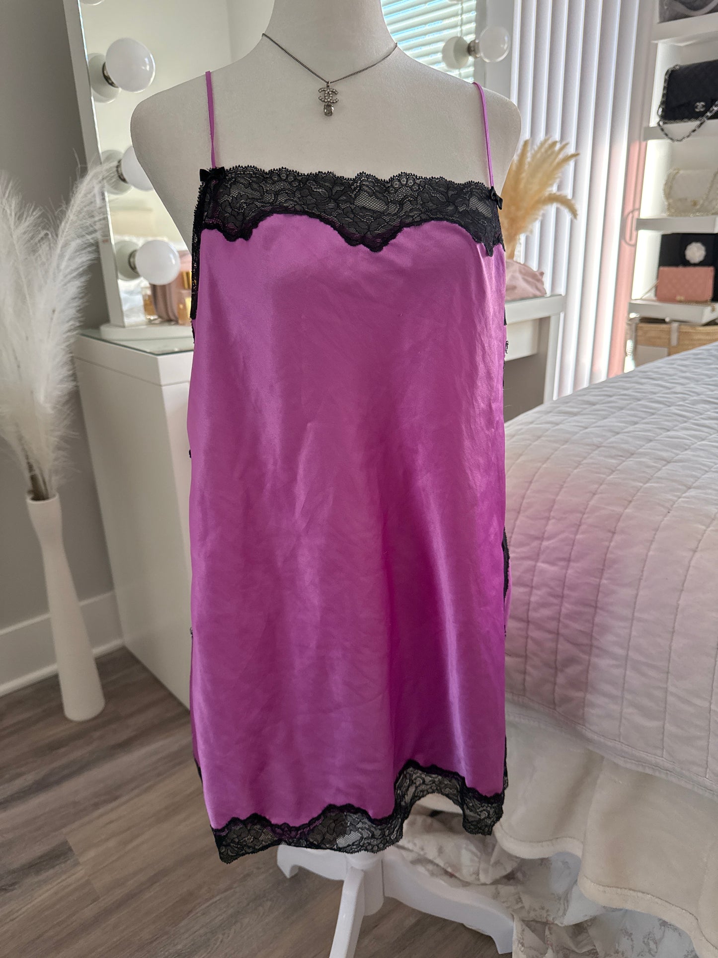 black grape spritzer slip dress