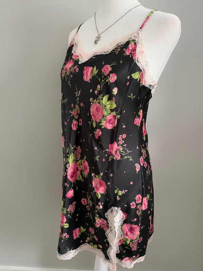 charcoal rose martini slip dress