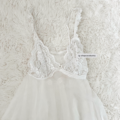 white lily delicate handkerchief slip dress