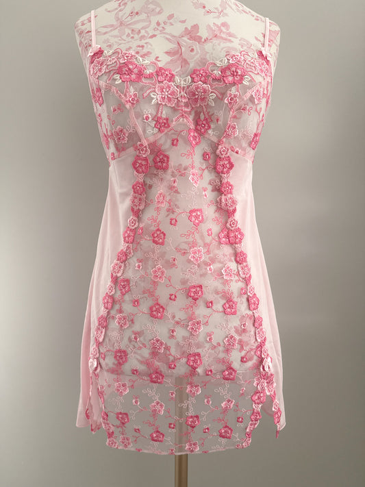 winter strawberry flower mojito slip dress