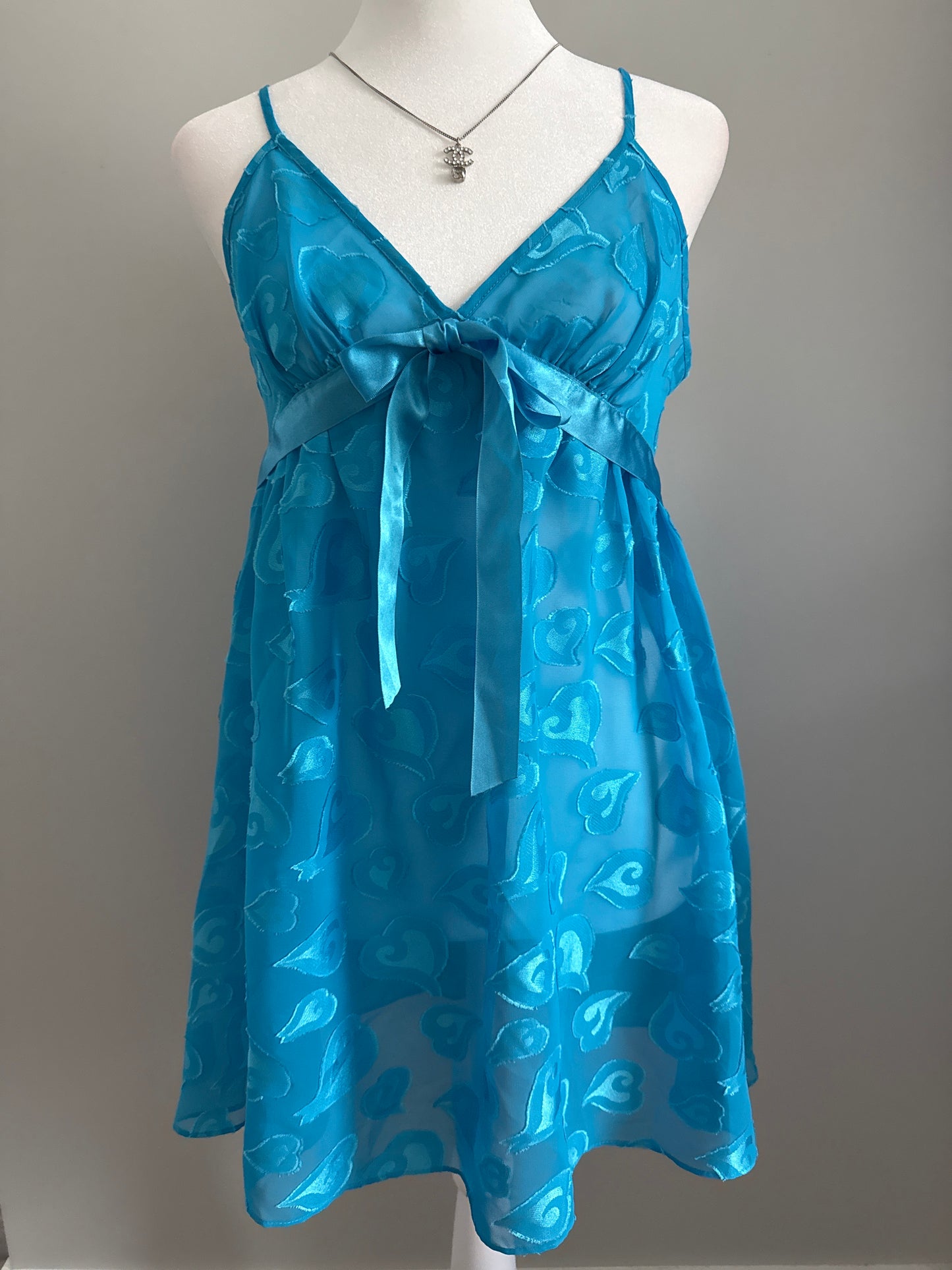 blue raspberry heart stopper slip dress