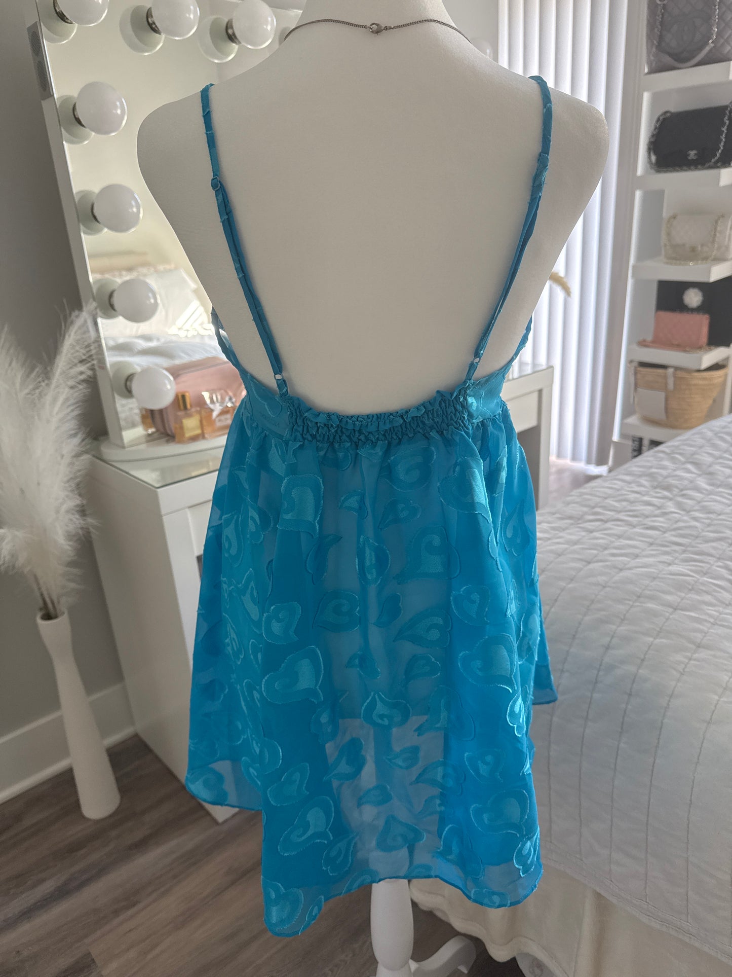 blue raspberry heart stopper slip dress
