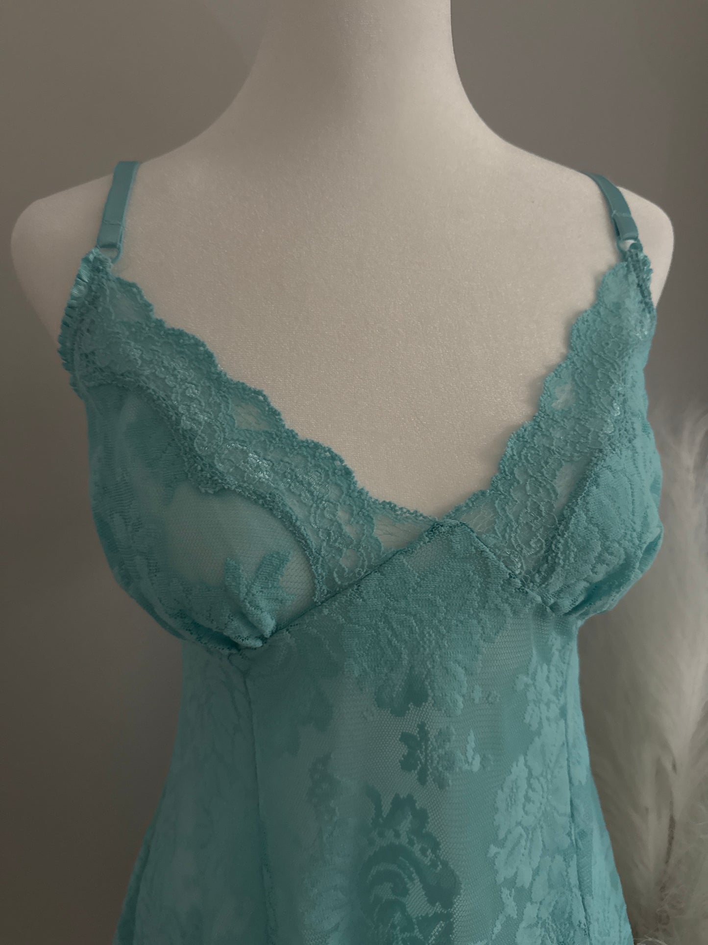 blue curaco breeze spritz slip dress