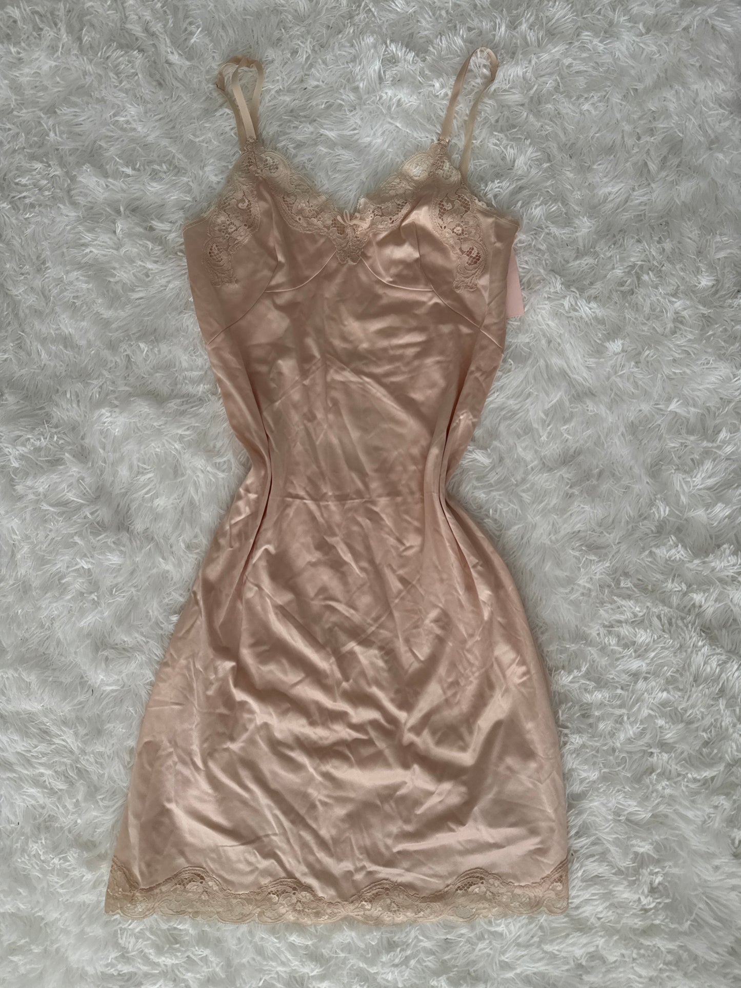 mauve lace bow slip dress