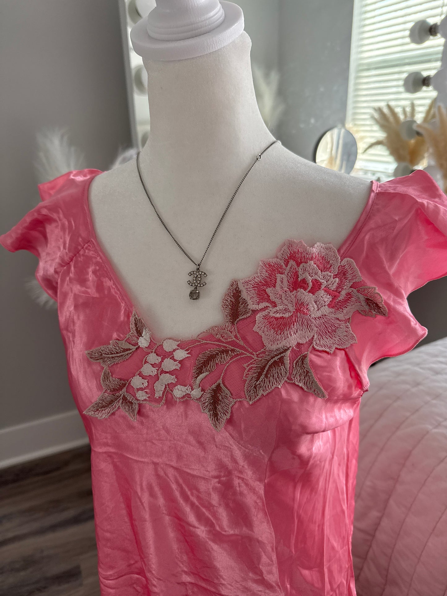 pink rhubarb rum punch slip dress