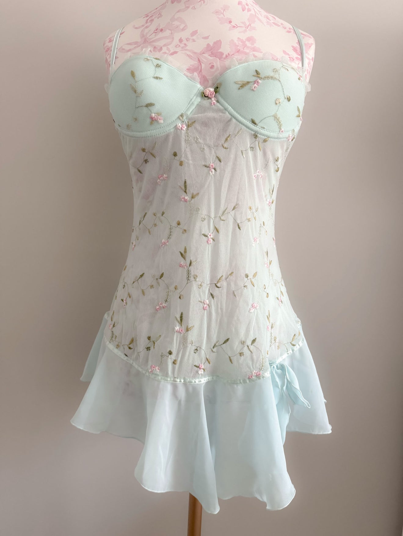 blueberry floral fizz martini slip dress