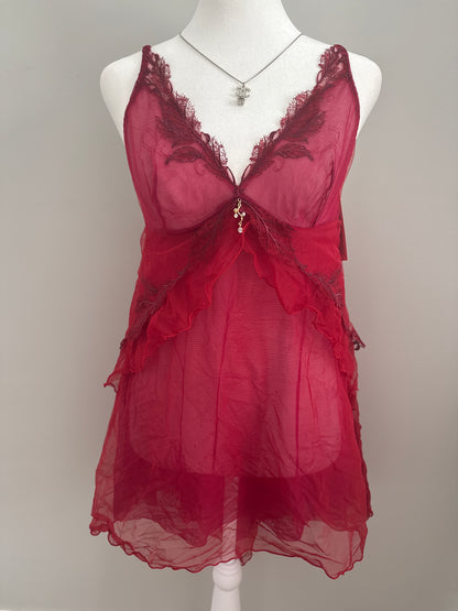 red delicious apple martini slip dress