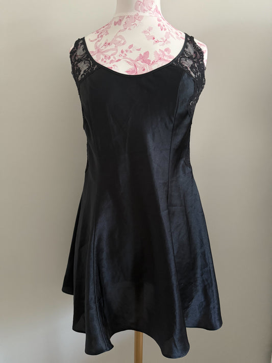 midnight anise blossom cocktail slip dress