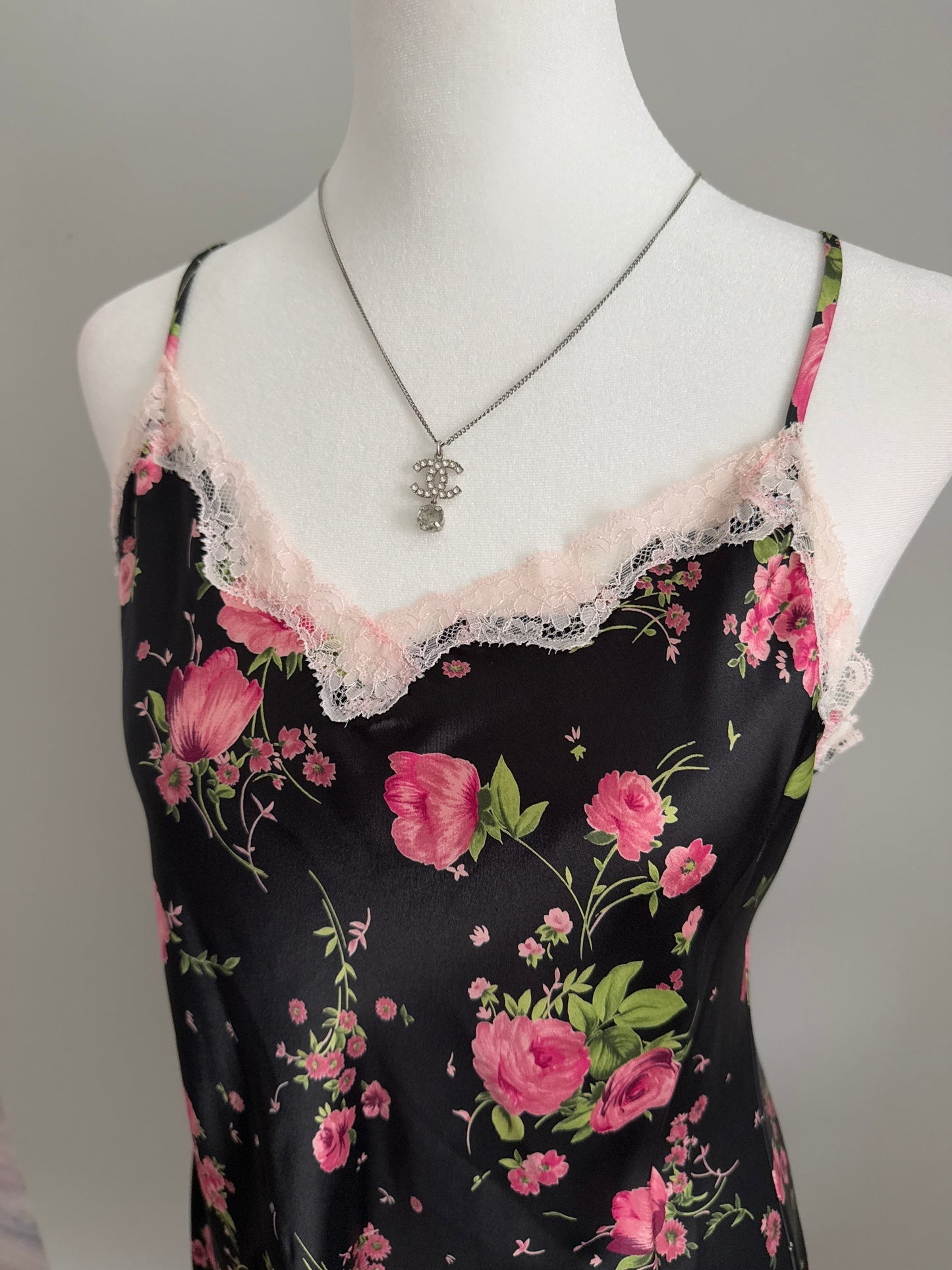 charcoal rose martini slip dress