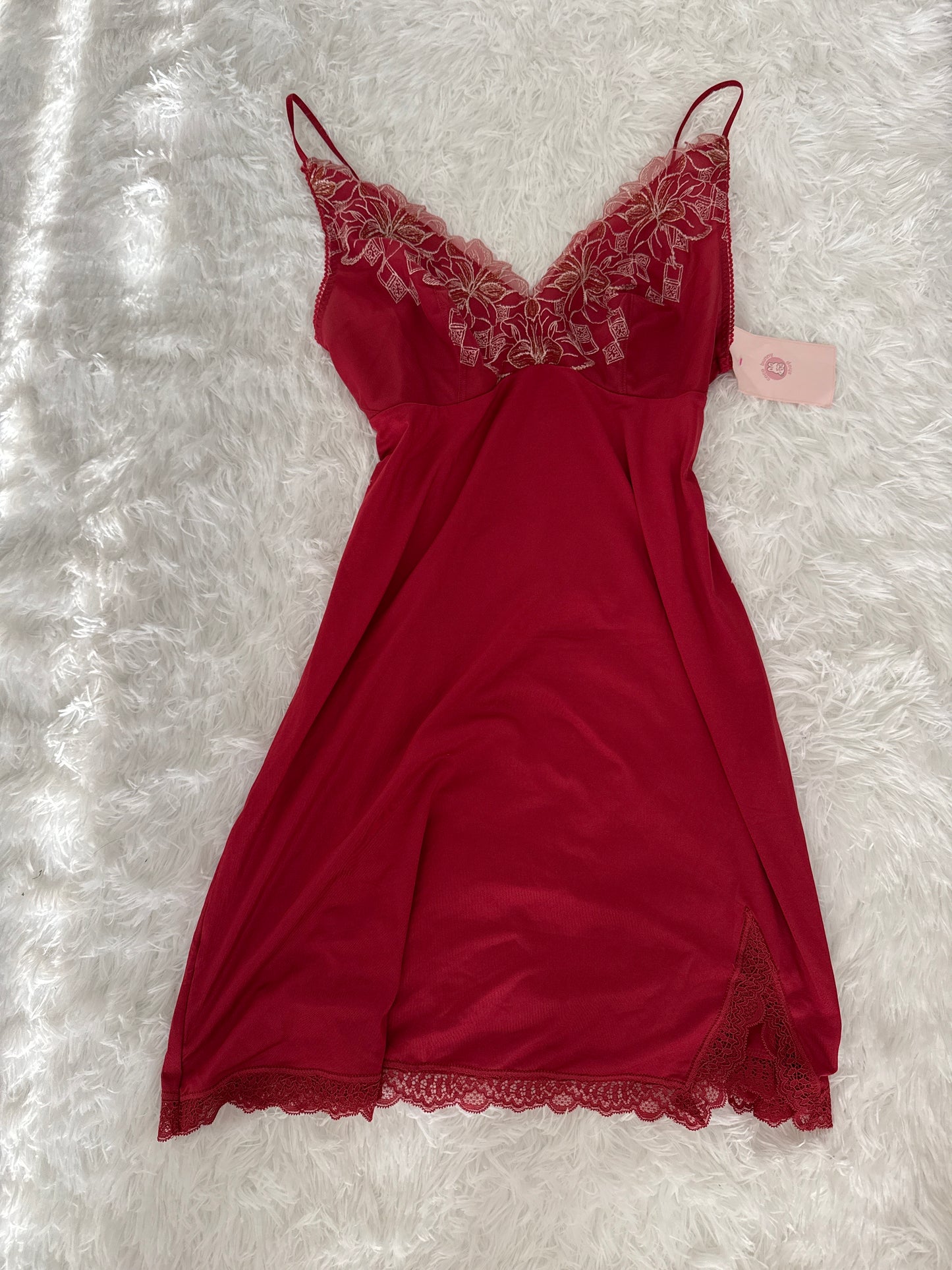 red pomegranate martini slip dress