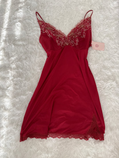 red pomegranate martini slip dress
