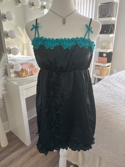 teal poppy mint spritz slip dress