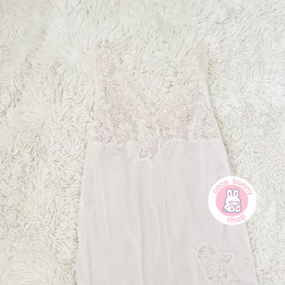 japanese brand eyelet lace slip dress