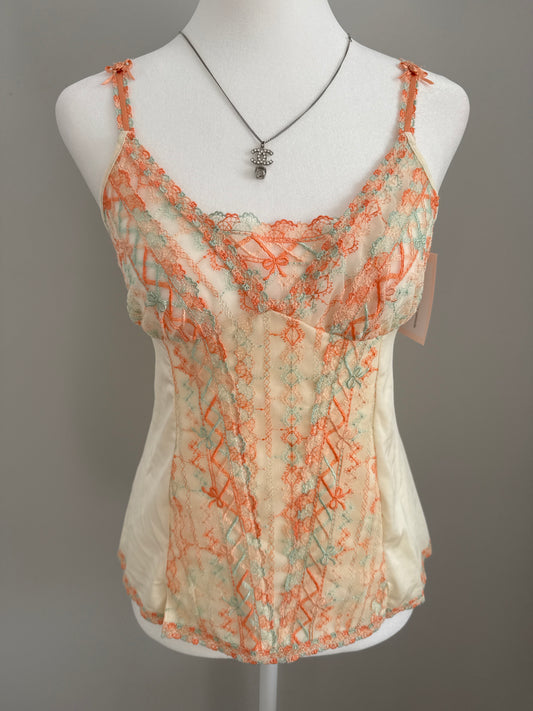 tangerine floral martini camisole