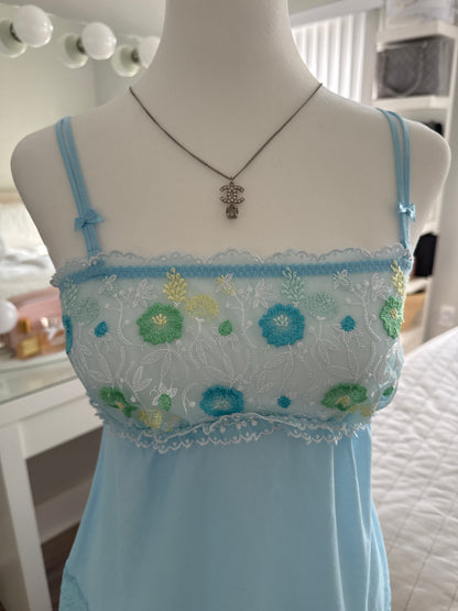 dainty blue floral pattern camisole