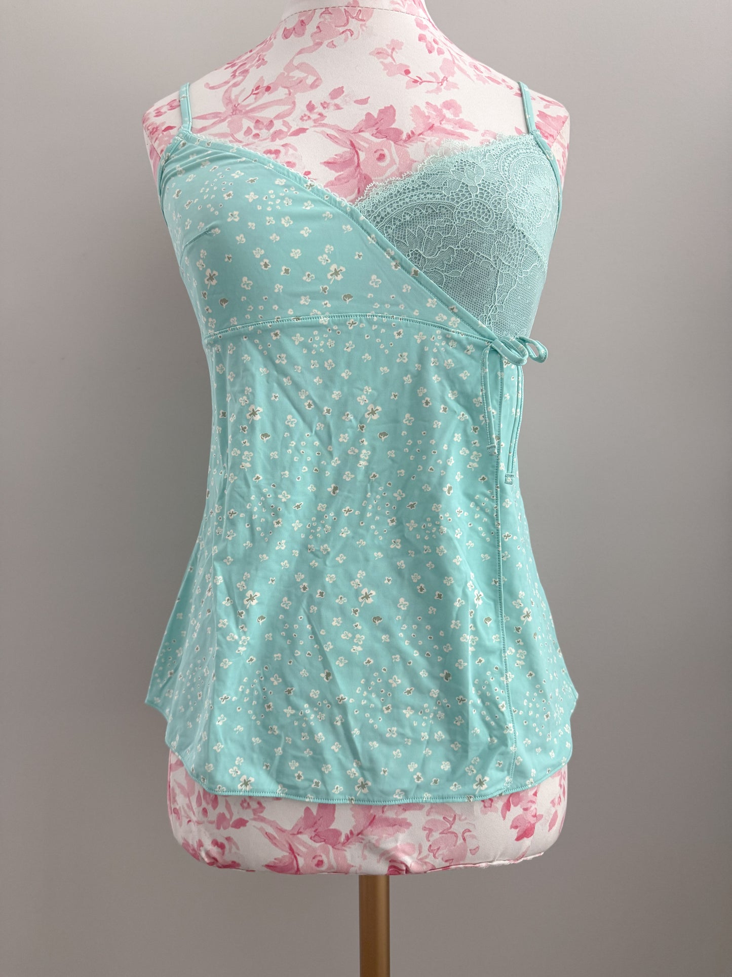aqua floral berry martini camisole