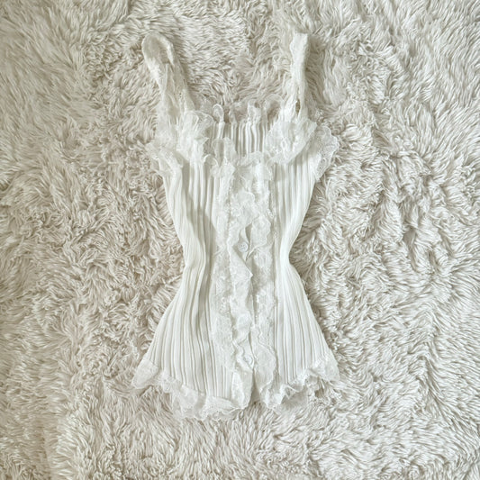 fairy grunge knit ruffle lace camisole