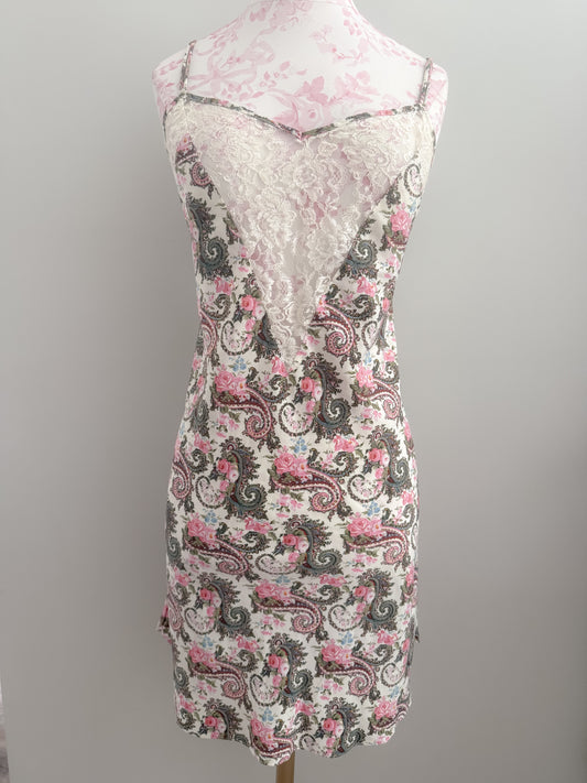 mulled rose paisley bellini slip dress