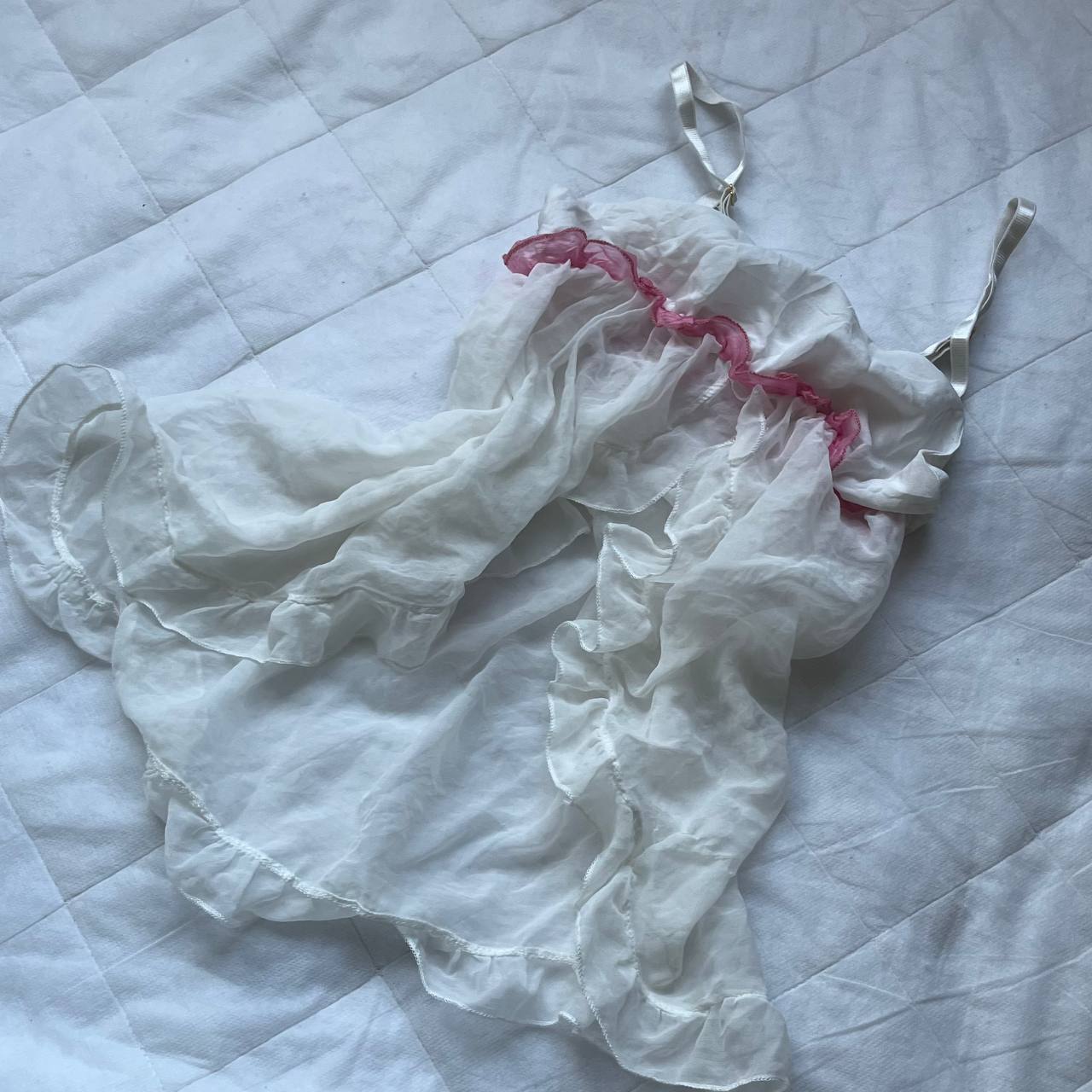 waterfall split ruffle baby pink top